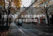 91吃瓜 专栏 · 关键细节整理专栏，适合做分类页标题