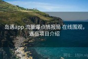 岛遇app 流量爆点情报局 在线围观，遇岛项目介绍