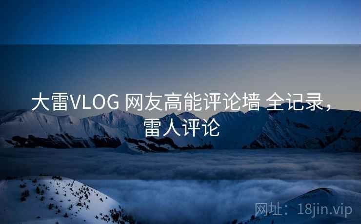 大雷VLOG 网友高能评论墙 全记录,雷人评论 大雷VLOG 网友高能评论墙 全记录,雷人评论