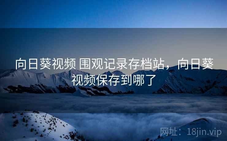 向日葵视频 围观记录存档站，向日葵视频保存到哪了