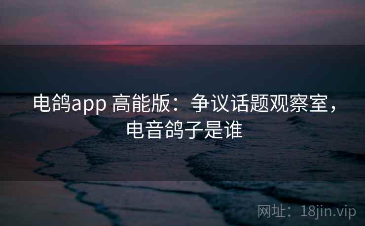 电鸽app 高能版：争议话题观察室，电音鸽子是谁